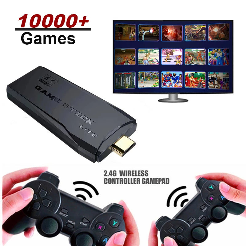 Video Game Stick Retrô 4K 2 Controles 10.000 Jogos